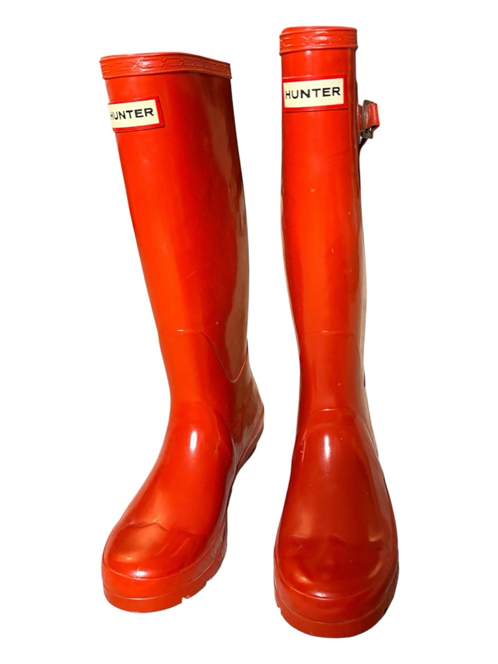 Hunter Bright Red Gloss Tall Rain Boots coquette girlhoodcore fall flannel cozy